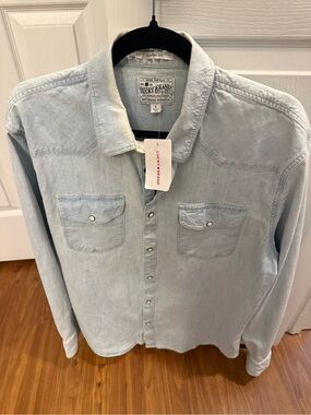 Lucky Brand Men’s Jean Light Blue Classic Western Shirt